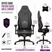 Premium Bürostuhl mit Massagefunktion Heavy SMI Black