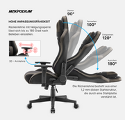 Gaming Stuhl MaxPodium Tactical Grey- Stoff