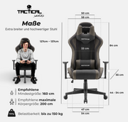 Gaming Stuhl MaxPodium Tactical Grey- Stoff