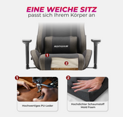 Gaming Stuhl MaxPodium Tactical Grey- Stoff